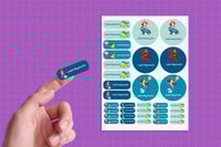 استيكر مدرسي بالاسم ليتل ميرميد اريال