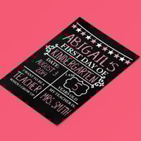 لوحة معلومات الطفل في اول يوم دراسي باللغة الانجلي...