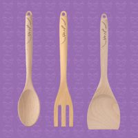 طقم ملاعق خشبية