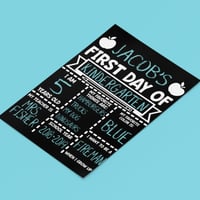 لوحة معلومات الطفل في اول يوم دراسي باللغة الانجلي...