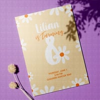 كرت دعوة رقمي - تصميم دايزي فلاور