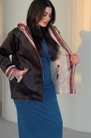 جاكيت نسائي شتوي اسود مع بيج