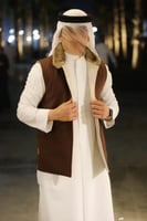 سديري رجالي دبل فيس لون بني /بيج ينلبس جهتين