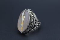 خاتم عقيق يماني مصور نوادر مقاس 11 انجليزي _ 24.5...