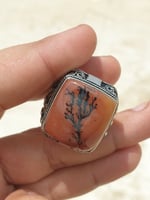 خاتم عقيق يماني مشجر مقاس 9 انجليزي _ 20 عربي