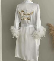 روب عروس ريش بالاسم