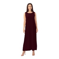 فستان تحت العباية باللون العنابي الانيق