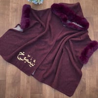 اسكارف شتوي قماش جوخ اطراف فرو أرنب