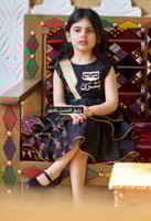 فستان شالكي اسود أنيق