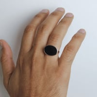 خاتم فضه 925 ملكي اسود