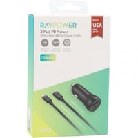 كومبو شاحن سيارة راف باور مع كيبل PD للايفون