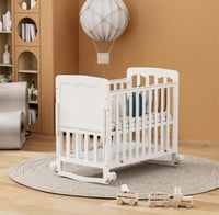 سرير صغير بخزانة وطاولة تغيير وهزاز موديل 1219