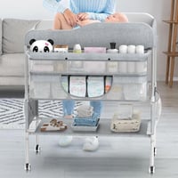 طاولة غيار وتنضيم اغراض الطفل قابلة للطي