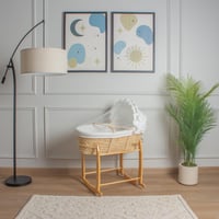 سلة موسى قش بتلبيسة قماش الفيسبوك اوف وايت