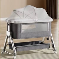 سرير أطفال جانبي NEXT TO ME قابل للطي باطراف المني...