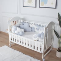 ضفيرة رباعية لسرير الطفل سماوي