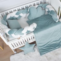 مفرش ضفيرة رباعية كامل لسرير الطفل 6 قطع تيفاني