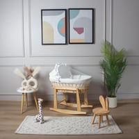 سلة موسى خيزران خشبي بتلبيسة قماش الفيسبوك