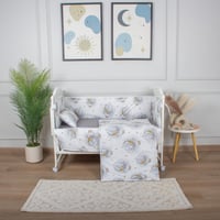 مفرش وحواجز لسرير الطفل 7 قطع قطن موديل 06