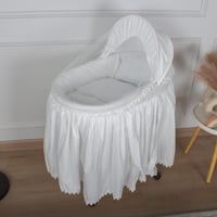 سرير استقبال شيّال قماش قطن وقاعدة بعجلات متحركة