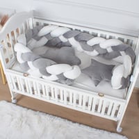 ضفيرة رباعية لسرير الطفل رمادي