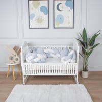 ضفيرة رباعية لسرير الطفل سماوي