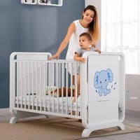 سرير اطفال خشب فاخر متعدد المستويات بباب جانبي قاب...