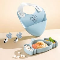 طقم ادوات مائدة للأطفال سيليكون