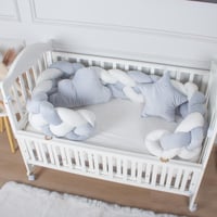 ضفيرة رباعية لسرير الطفل سماوي