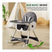 كرسي أطفال قابل للتحول الى هزاز لون رمادي