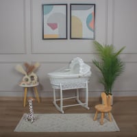 سلة موسى خيزران ابيض بتلبيسة قماش الفيسبوك اوف واي...