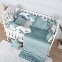 مفرش ضفيرة رباعية كامل لسرير الطفل 6 قطع تيفاني