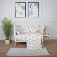 مفرش وحواجز لسرير الطفل 7 قطع قطن موديل 07