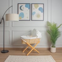 سلة موسى قش بتلبيسة قماش الفيسبوك اوف وايت