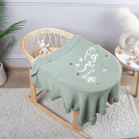 بطانية صوف مطرزة بأطراف مكشكشه