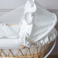 سلة موسى خيزران خشبي بتلبيسة قماش حبوب الرمان اوف...