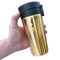 كوب قهوة حراري مطلي بالذهب مع حفر اسم