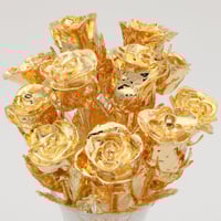 وردة مطلية ذهب عيار 24 النوع الثقيل ماركة MK