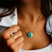 سلسال مطلي ذهب عيار 21 مع شعار المملكة