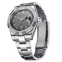 ساعة مطلية بالفضة ماركة رويالز بتقنية الخلايا الضو...