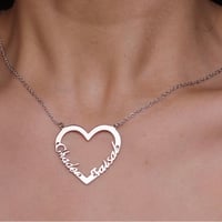 سلسال مطلي ذهب شكل قلب عيار 21 مع اسمين