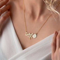 قلادة وردة مطلية ذهب عيار 21 مع اسم