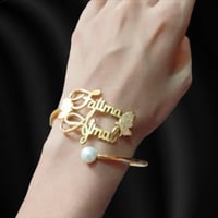 اساور مطليه ذهب عيار 21 مع اسمين من اختيارك