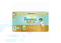 حفاضات بامبرز رقم 5 عناية مميزة عدد 56 حبة