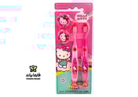 هالو كيتي فرشاة اسنان اطفال 2حبة بغطاء وقاعدة 2566