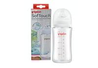 بيجون سوفت تاتش رضاعة زجاجية ضد المغص بغطاء +3 شهو...