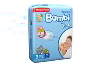 حفاضات بامبي رقم 3 وسط عدد 92 حبه