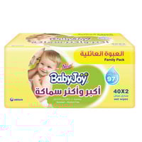 بيبي جوي مناديل مبللة سميكة عبوة عائلية 2*40 حبة