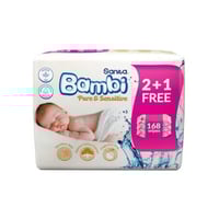 بامبي مناديل مبللة للبشرة الحساسة عدد 168 حبة (1+2...