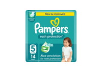 بامبرز حفاضات اطفال بالصبار كبير جدا رقم 5 عبوة 14...